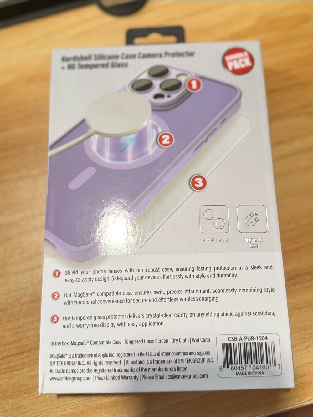 Purple Hardshell Silicone Phone Case with Camera Protector